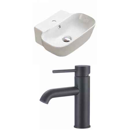 16.34-in. W Above Counter White Vessel Set For 1 Hole Center Faucet -  AMERICAN IMAGINATIONS, AI-33488